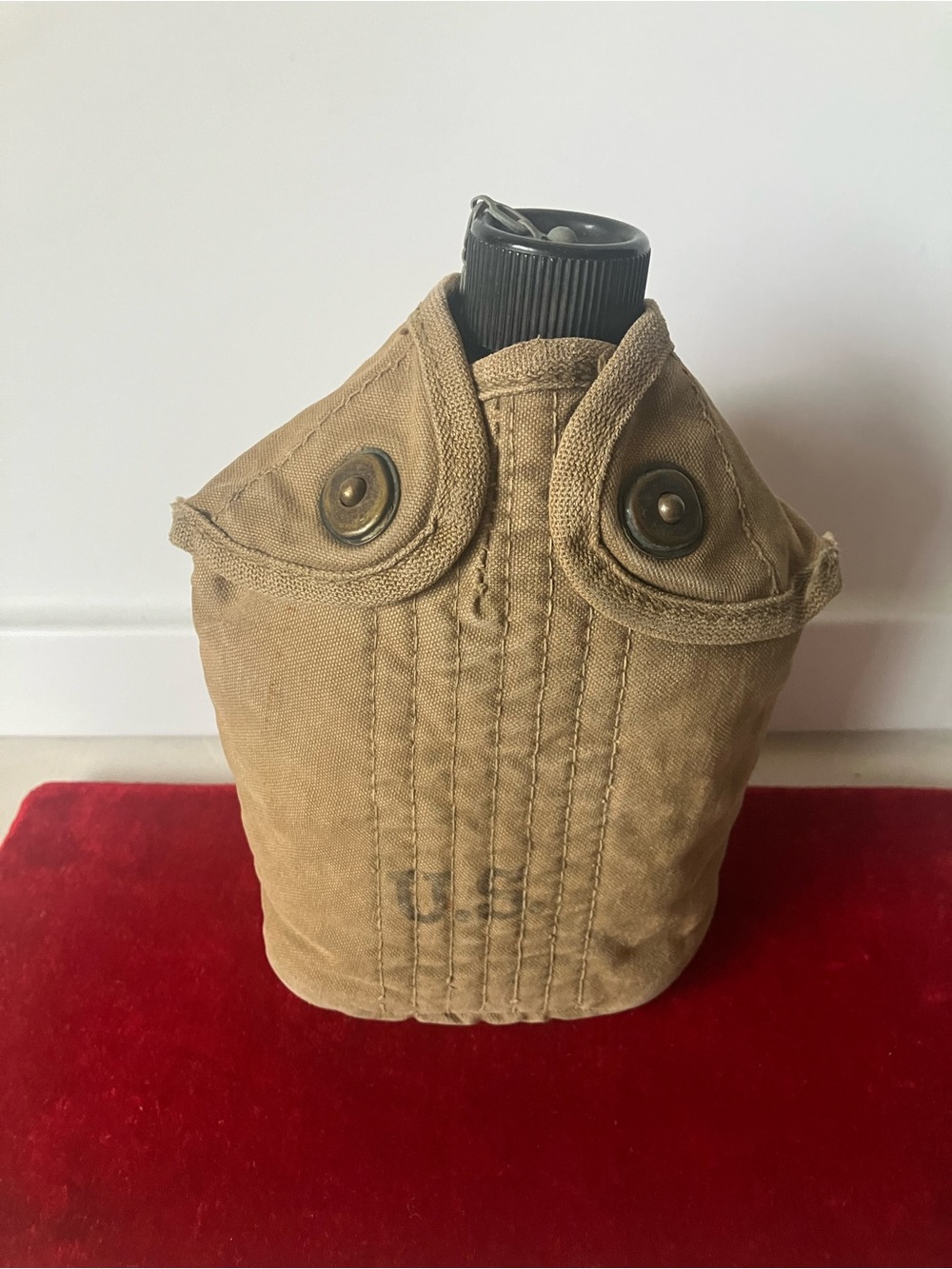 Vintage US Military US S.M. CO 1945 WWII Era Aluminum Canteen Insulated Cover